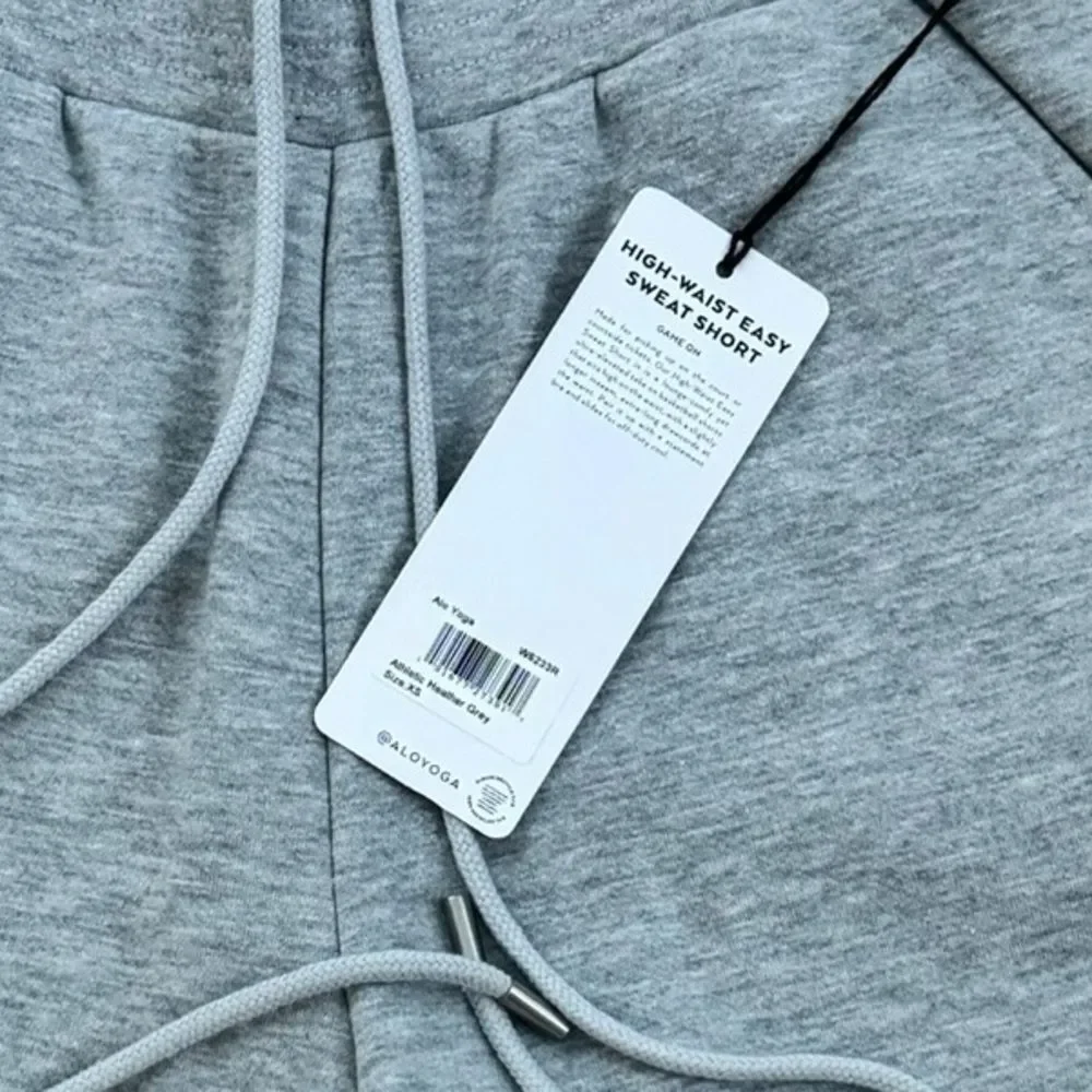 Alo Yoga High-Waist Easy Sweat Short Athletic Heather Grey XS NWT